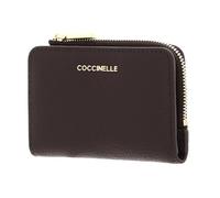 Coccinelle Cuir étui pour Carte de crédit Metallic Soft Credit Card Holder Brunette Marron foncé