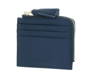 Coccinelle Cuir étui pour Carte de crédit Tassel Credit Card Holder Deep Blue Bleu