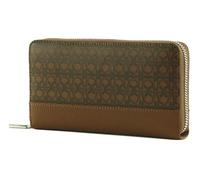 Coccinelle Cuir Porte-Monnaie Coated Monogram Zip Around Wallet Multi Cognac/Cognac Brun