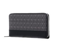 Coccinelle Cuir Porte-Monnaie Coated Monogram Zip Around Wallet Multi Noir/Noir