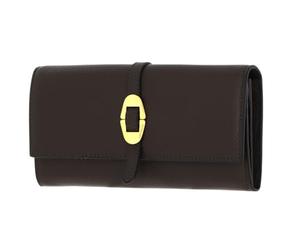 Coccinelle Cuir Porte-Monnaie Cosima Wallet Grained Leather Bark Brun