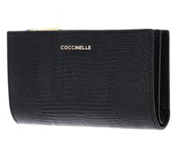Coccinelle Cuir Porte-Monnaie Metallic Lizard Wallet Noir