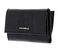 Coccinelle Cuir Porte-Monnaie Metallic Lizard Wallet Noir