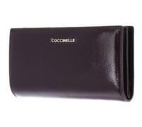 Coccinelle Cuir Porte-Monnaie Metallic Shiny Wrinkled Wallet Prune Violet foncé