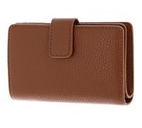 Coccinelle Cuir Porte-Monnaie Metallic Soft Mini Wallet Grained Leather Cognac Brun