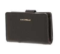 Coccinelle Cuir Porte-Monnaie Metallic Soft Mini Wallet Grained Leather Fango Vert foncé