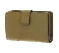 Coccinelle Cuir Porte-Monnaie Metallic Soft Mini Wallet Grained Leather Seagrass Kaki
