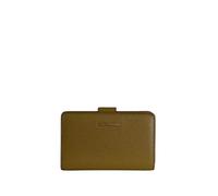 Coccinelle Cuir Porte-Monnaie Metallic Soft Mini Wallet Grained Leather Seagrass Kaki