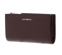 Coccinelle Cuir Porte-Monnaie Metallic Soft Wallet Berry Violet foncé