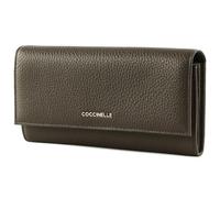 Coccinelle Cuir Porte-Monnaie Metallic Soft Wallet Coffee Marron foncé