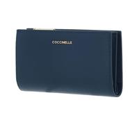 Coccinelle Cuir Porte-Monnaie Metallic Soft Wallet Deep Blue Bleu