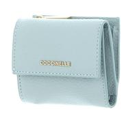 Coccinelle Cuir Porte-Monnaie Metallic Soft Wallet Grained Leather Aquamarine Bleu Clair