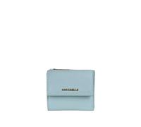 Coccinelle Cuir Porte-Monnaie Metallic Soft Wallet Grained Leather Aquamarine Bleu Clair