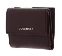 Coccinelle Cuir Porte-Monnaie Metallic Soft Wallet Grained Leather Berry Violet foncé