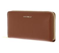 Coccinelle Cuir Porte-Monnaie Metallic Soft Wallet Grained Leather Cognac Brun