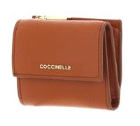 Coccinelle Cuir Porte-Monnaie Metallic Soft Wallet Grained Leather Crab Marron Clair