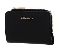 Coccinelle Cuir Porte-Monnaie Metallic Soft Wallet Grained Leather Noir