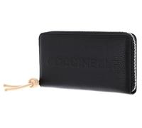 Coccinelle Cuir Porte-Monnaie Metallic Soft Wallet Grained Leather Noir/Betulla