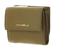 Coccinelle Cuir Porte-Monnaie Metallic Soft Wallet Grained Leather Seagrass Kaki