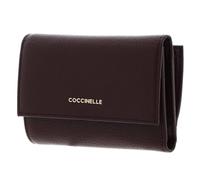 Coccinelle Cuir Porte-Monnaie Metallic Soft Wallet Grainy Leather Berry Violet foncé