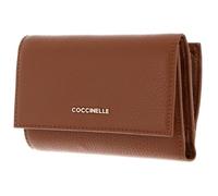 Coccinelle Cuir Porte-Monnaie Metallic Soft Wallet Grainy Leather Cognac Brun