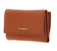 Coccinelle – Porte-monnaie Metallic Soft Wallet – Cuir grainé Crab marron clair