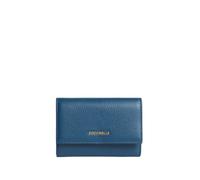 Coccinelle Cuir Porte-Monnaie Metallic Soft Wallet Grainy Leather Deep Blue Bleu