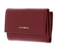 Coccinelle Cuir Porte-Monnaie Metallic Soft Wallet Grainy Leather Ribes Framboise