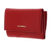 Coccinelle Cuir Porte-Monnaie Metallic Soft Wallet Grainy Leather Scarlet Rouge