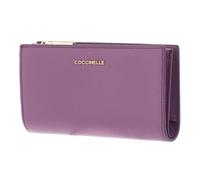 COCCINELLE Cuir Porte-Monnaie Metallic Soft Wallet Jellyfish Pourpre