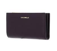 Coccinelle Cuir Porte-Monnaie Metallic Soft Wallet Prune Violet foncé