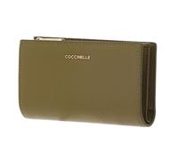 Coccinelle Porte-monnaie Metallic Soft Wallet en cuir Seagrass Kaki
