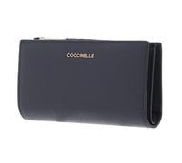 Coccinelle Cuir Porte-Monnaie Metallic Soft Wallet Stove Bleu Gris