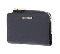 Coccinelle Cuir Porte-Monnaie Metallic Soft Wallet Stove Bleu Gris