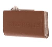 Coccinelle Cuir Porte-Monnaie Myrtha Maxi Log Wallet Cognac/Rosette Brun
