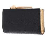 Coccinelle Cuir Porte-Monnaie Myrtha Maxi Log Wallet Noir/Betulla
