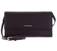 Coccinelle Cuir Porte-Monnaie Sac à épaule bandoulière Metallic Soft Mini Bag Wallet Grained Leather Prune Pourpre