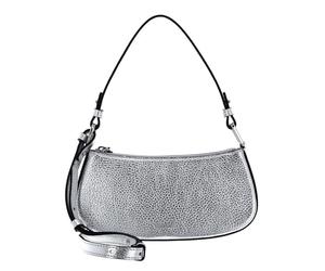 Coccinelle Cuir sac à épaule bandoulière Merveille Mini Bag Silver argenté
