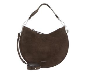 Coccinelle Cuir sac à épaule bandoulière Sunup Handbag Suede Leather Fango vert foncé