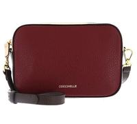 Coccinelle Cuir sac à épaule bandoulière Tebe Tricolor Mini Crossover Bag Ribes/Betu/Brun framboise
