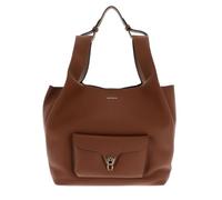Coccinelle Cuir sac à épaule Beat Shopping Double Grainy Leather Handbag Cognac/Noir brun