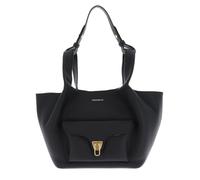 Coccinelle Cuir sac à main Beat Shopping Double Grainy Leather Handbag Noir/Cognac