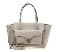 Coccinelle Cuir sac à main sac à épaule bandoulière Double Beat Grained Leather Handbag Eucalipto gris clair
