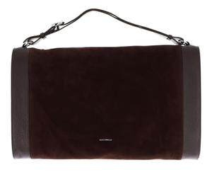 COCCINELLE Cuir Sac de Voyage Elinor Suede Bimaterial Handbag Brunette/Brunet Marron foncé