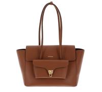 Coccinelle Cuir sac shopper sac à épaule bandoulière Double Beat Grained Leather Handbag Cognac brun