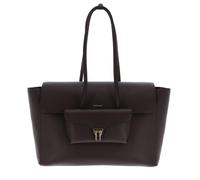 Coccinelle Cuir sac shopper sac à épaule bandoulière Double Beat Shopper Brunette marron foncé
