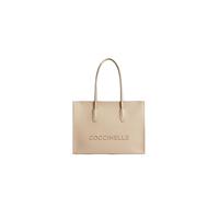 Coccinelle Cuir sac shopper sac à épaule pour ordinateur portable Myrtha26 Handbag Grained Leather Sandshell beige