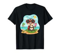 Coccinelle de Dessin animé avec crème glacée sur Sunny Beach T-Shirt