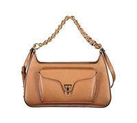 Coccinelle - Élégant sac à main en cuir avec poignée supérieure et détails dorés - Femme - Sacs - Brun - Taille: ONE Size
