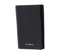 COCCINELLE Étui pour carte d'identité noir en cuir pour femme et homme - Metallic Soft Passport Holder 201804